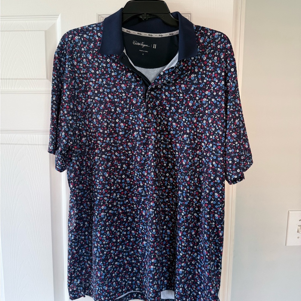Walter Hagen Navy Floral Polo Shirt